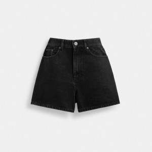 Women Coach Denim Shorts In Organic Cotton Skirt Blue Black | PH_CH48676