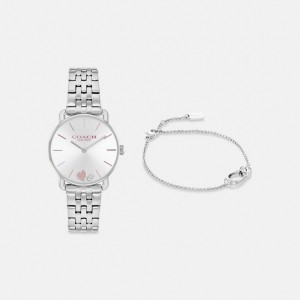 Women Coach Elliot Gift Set 28 Mm Stainless Steel Watches Grey | PH_CH29021