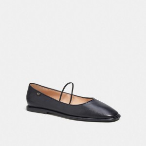 Women Coach Emilia Mary Jane Leather Loafers Black | PH_CH31206