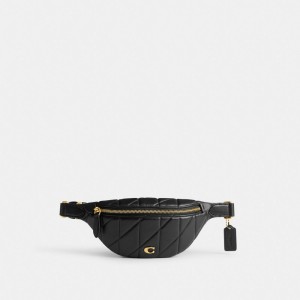 Women Coach Essential Belt With Pillow Quilting Brass Belt Bags Black | PH_CH25218