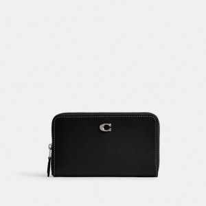 Women Coach Essential Medium Zip Around Large Wallets Black | PH_CH96912