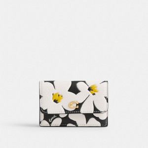 Women Coach Essential Mini Trifold With Floral Print Brass Small Wallets Multicolor | PH_CH78417
