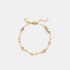 Women Coach Garden Charms Bracelets Gold | PH_CH68649
