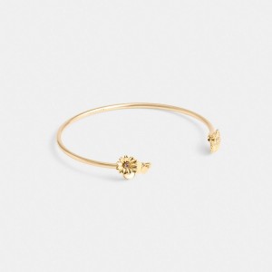 Women Coach Garden Charms Cuff Bracelets Gold | PH_CH19493