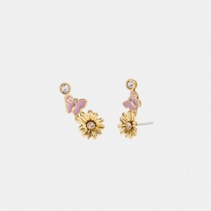 Women Coach Garden Charms Stud Earrings Gold | PH_CH70811