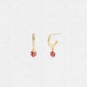Women Coach Garden Ladybug Drop Earrings Gold | PH_CH78071