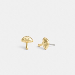 Women Coach Garden Mushroom Stud Earrings Gold | PH_CH75931