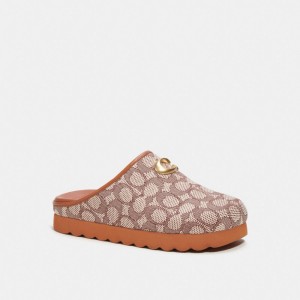 Women Coach Hadley In Signature Textile Jacquard Cocoa Loafers Rose | PH_CH36236
