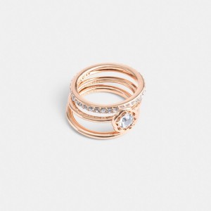 Women Coach Halo Tea Set Ring Gold | PH_CH78750