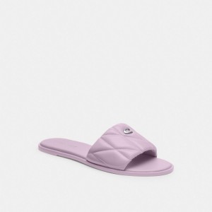 Women Coach Holly With Quilting Soft Sandals Purple | PH_CH17442