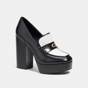 Women Coach Ilyse Platform Loafers Black / White | PH_CH52974