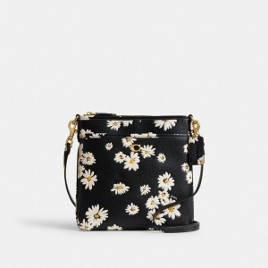 Women Coach Kitt Messenger With Floral Print Brass Crossbody Bags Multicolor | PH_CH48937