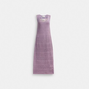 Women Coach Lace Knit Dress Purple | PH_CH28961