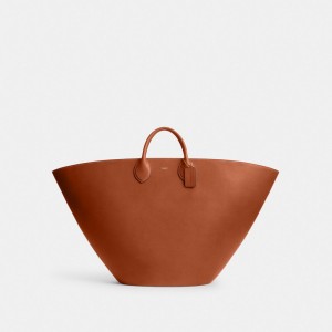 Women Coach Large Basket Brass Tote Bag Brown | PH_CH99837