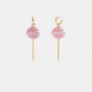 Women Coach Lollipop Earrings Gold / Pink | PH_CH40211