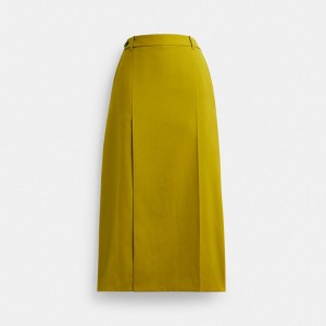 Women Coach Long Tailored Skirt Green | PH_CH87792