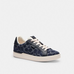Women Coach Lowline Low Top In Signature Denim Denim Sneakers Blue | PH_CH31992