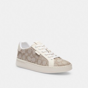 Women Coach Lowline Low Top Stone Sneakers Grey | PH_CH61926
