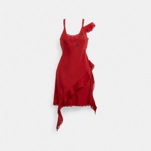 Women Coach Mini Ruffle Dress Red | PH_CH70323
