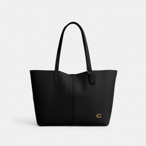 Women Coach North 32 Brass Tote Bag Black | PH_CH52151