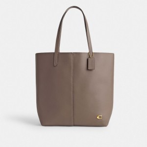 Women Coach North Brass Tote Bag Dark Grey | PH_CH52705