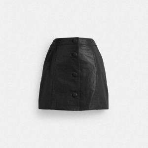 Women Coach Patent Leather Mini Skirt Black | PH_CH79730