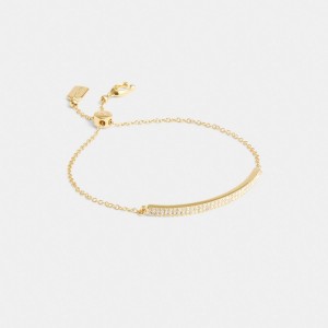 Women Coach Pavé Bar Slider Bracelets Gold | PH_CH50717