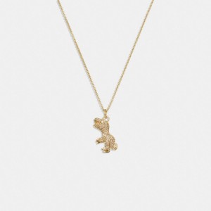Women Coach Pavé Rexy Necklace Gold | PH_CH68859