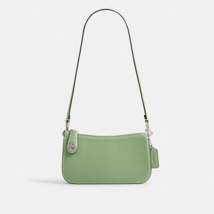 Women Coach Penn Glovetanned Leather Shoulder Bags Silver | PH_CH30348