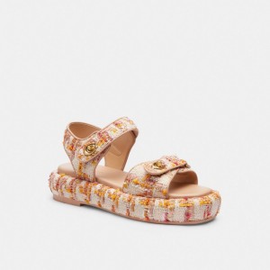Women Coach Peyton Leather Sandals Rose | PH_CH62455