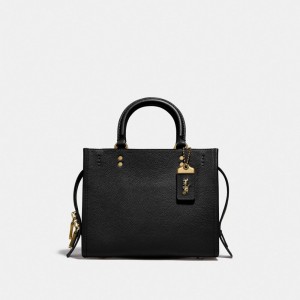 Women Coach Rogue 25 Pebble Leather Shoulder Bags Black | PH_CH36863