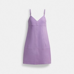 Women Coach Short Leather Dress Purple | PH_CH64145
