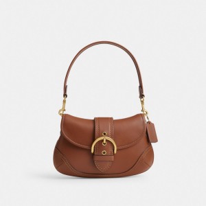 Women Coach Soho In Regenerative Leather Brass Shoulder Bags Brown | PH_CH15949