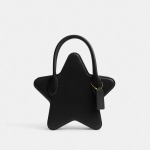 Women Coach Star In Regenerative Leather Brass Crossbody Bags Black | PH_CH51904