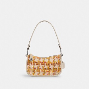 Women Coach Swinger 20 In Tweed Glovetanned Leather Crossbody Bags Multicolor | PH_CH72374