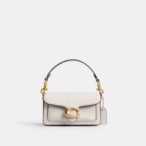 Women Coach Tabby 12 Polished Pebble Leather Crossbody Bags White | PH_CH26317