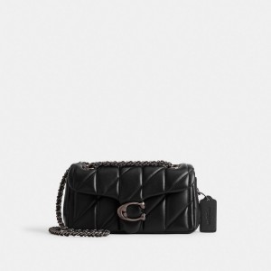 Women Coach Tabby 20 With Quilting Nappa Leather Shoulder Bags Black | PH_CH49307