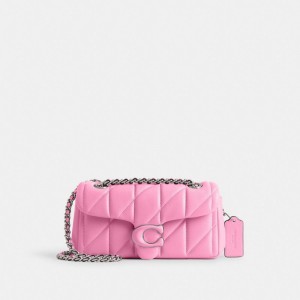 Women Coach Tabby 20 With Quilting Shoulder Bags Silver / Pink | PH_CH89160