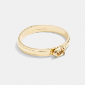 Women Coach Tabby Hinged Bangle Bangles Gold | PH_CH20537