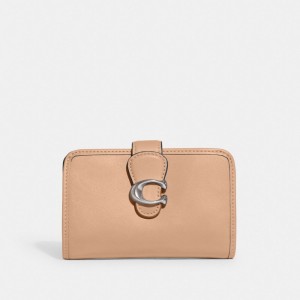Women Coach Tabby Medium Smooth Leather Large Wallets Silver | PH_CH96911
