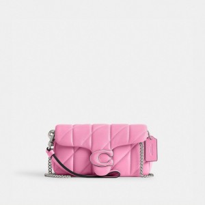 Women Coach Tabby Wristlet With Pillow Quilting Crossbody Bags Silver / Pink | PH_CH67163