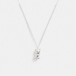 Women Coach The Lil Nas X Drop Cat Pendant Necklace Silver | PH_CH85089