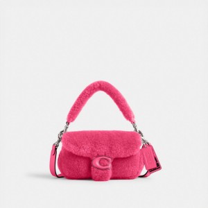 Women Coach The Lil Nas X Drop Tabby 18 In Shearling Shoulder Bags Pink | PH_CH35741