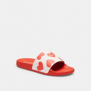 Women Coach Udele Sport With Valentine's Print Rubber Sandals Red | PH_CH94716