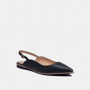 Women Coach Vae Skimmer Loafers Black | PH_CH46831