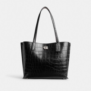 Women Coach Willow Tote Bag Black | PH_CH50097
