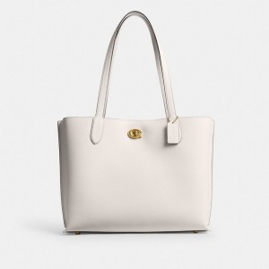 Women Coach Willow Work 38 Brass Tote Bag White | PH_CH37607