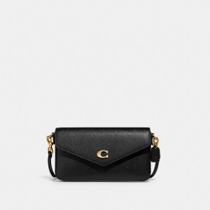 Women Coach Wyn Crossgrain Leather Crossbody Bags Black | PH_CH96636