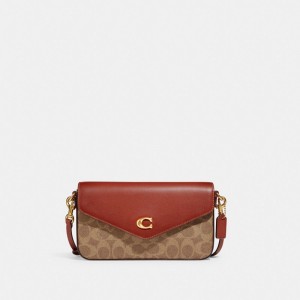 Women Coach Wyn In Signature Crossbody Bags Brown / Red | PH_CH35558