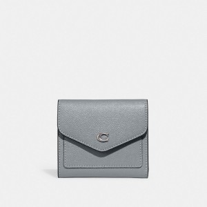 Women Coach Wyn Leather Small Wallets Grey Blue | PH_CH65215